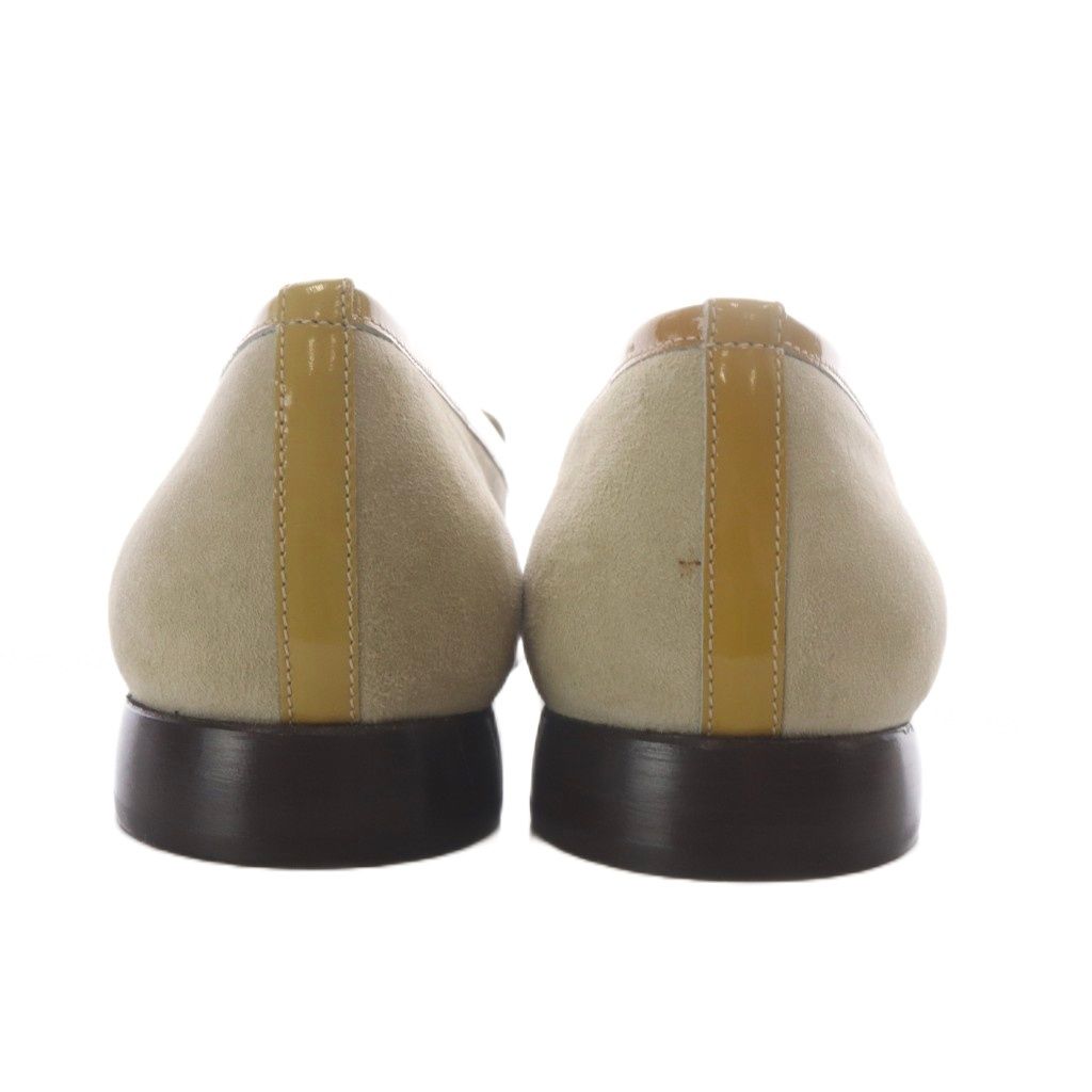 Gucci Loafers Slip on Logo Plate Suede Beige — view 3