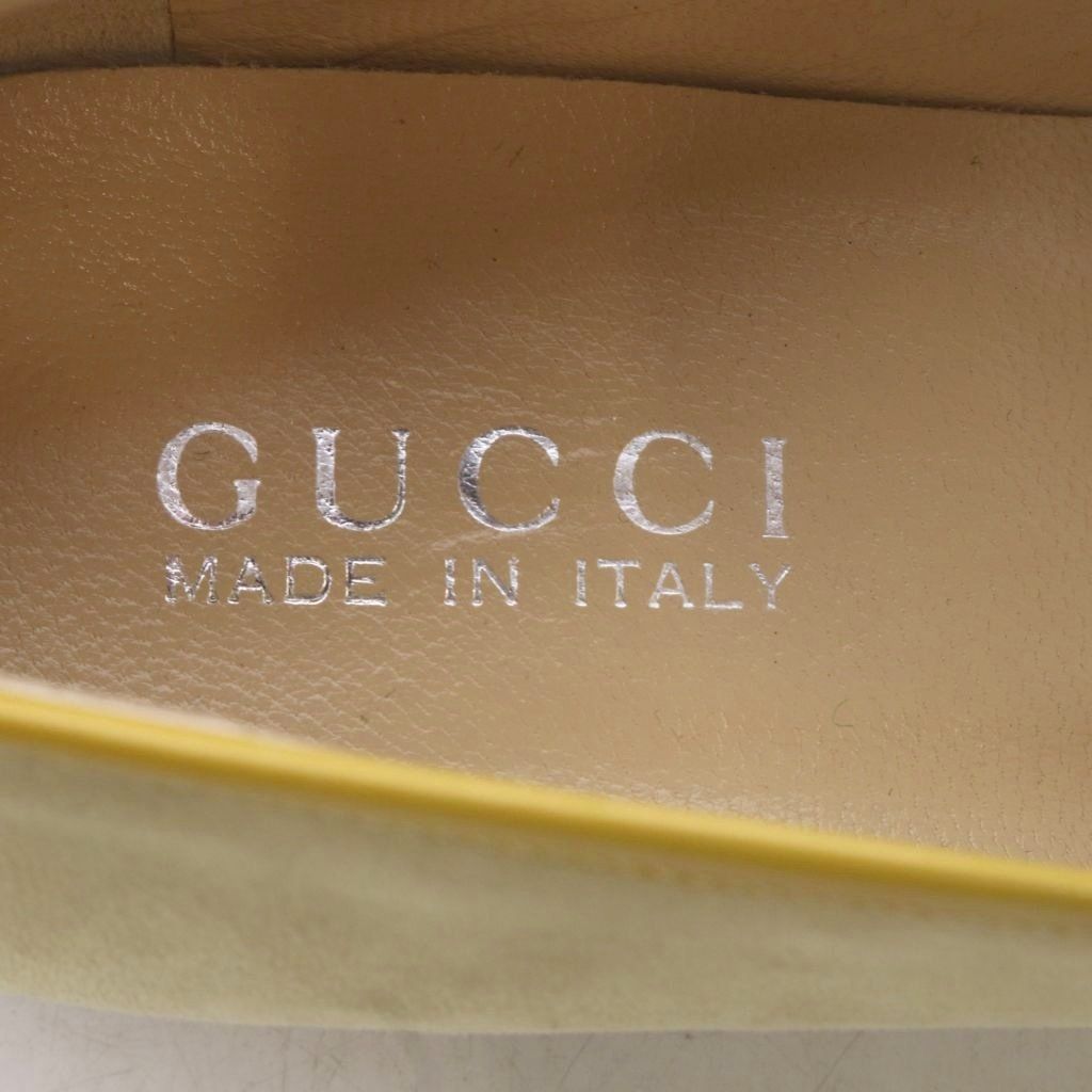 Gucci Loafers Slip on Logo Plate Suede Beige — view 6