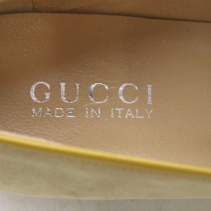 Gucci Loafers Slip on Logo Plate Suede Beige — view 6