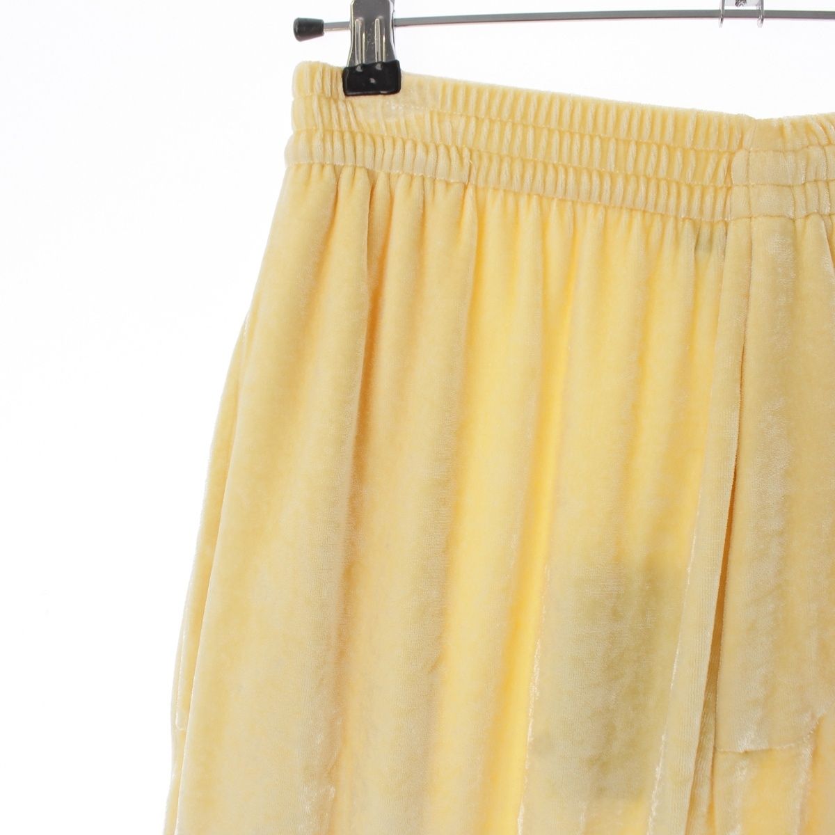 Balenciaga Rayon Velvet Easy Wide Track Pants Yellow — view 4