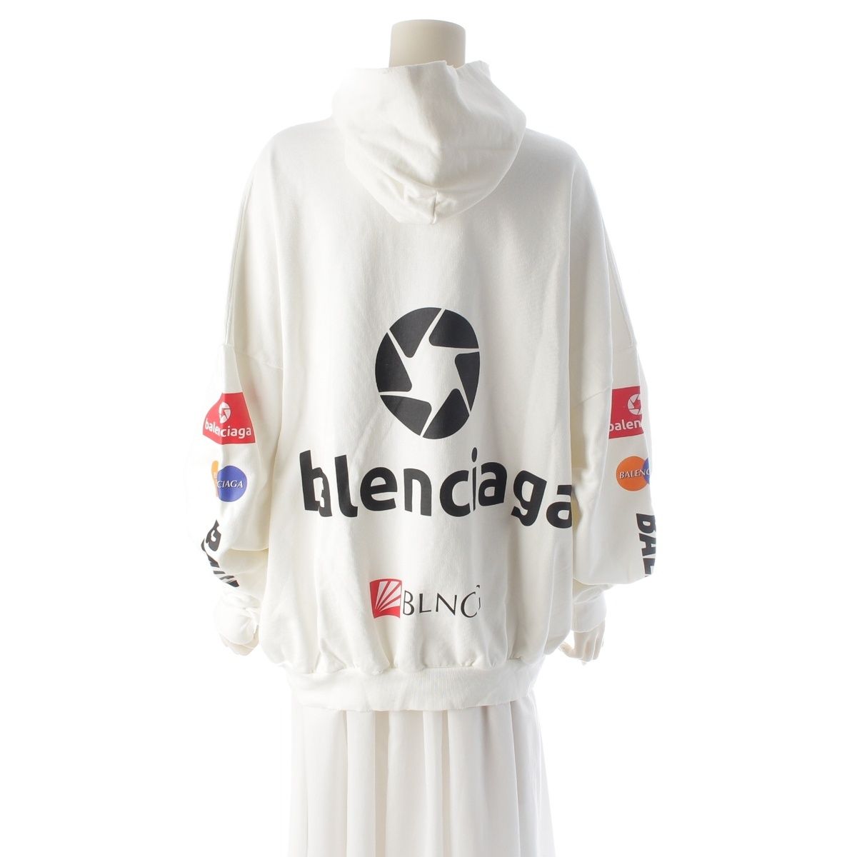 Balenciaga Top Re Ground Hoodie Pullover Top White — view 4