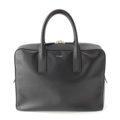 Saint Laurent Classic Museum Flat Leather Briefcase Black
