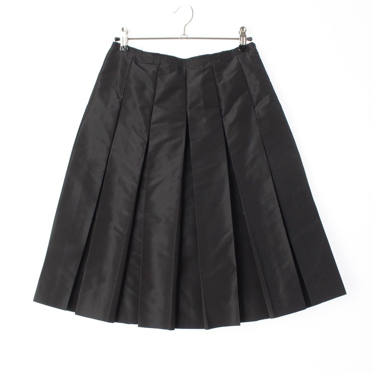 Prada Silk Polyester Archive Taffeta Pleated Skirt Black 38