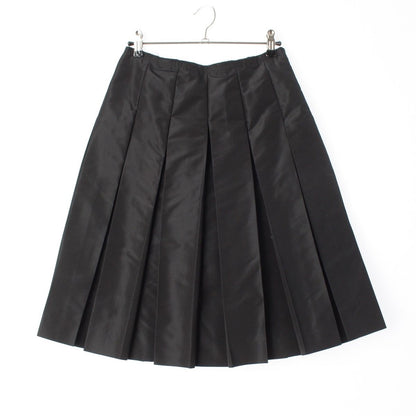 Prada Silk Polyester Archive Taffeta Pleated Skirt Black 38