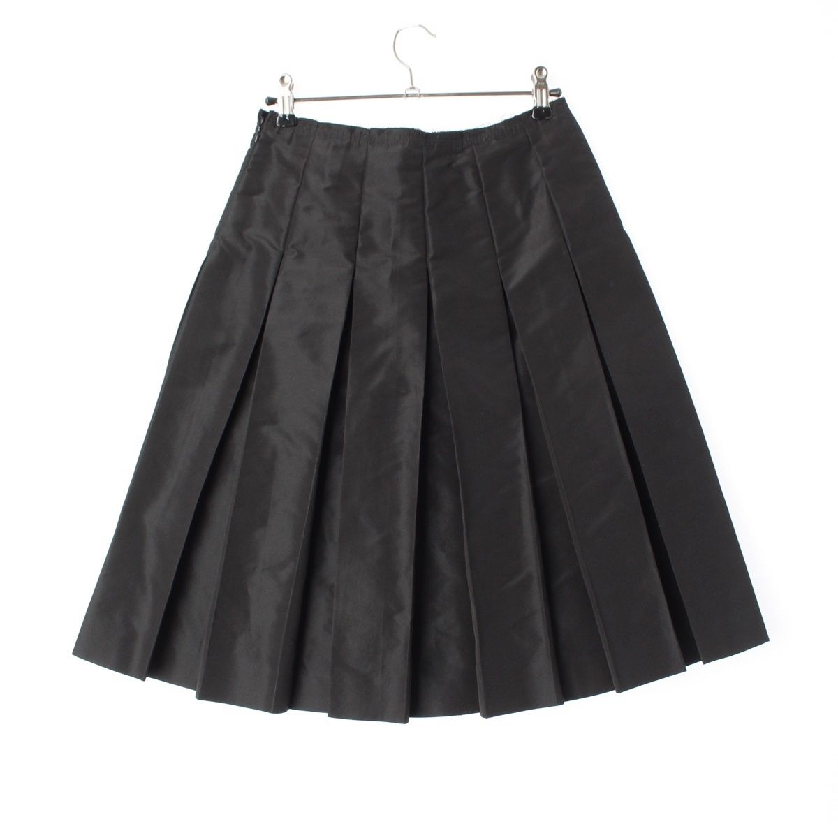 Prada Silk Polyester Archive Taffeta Pleated Skirt Black 38 — view 2