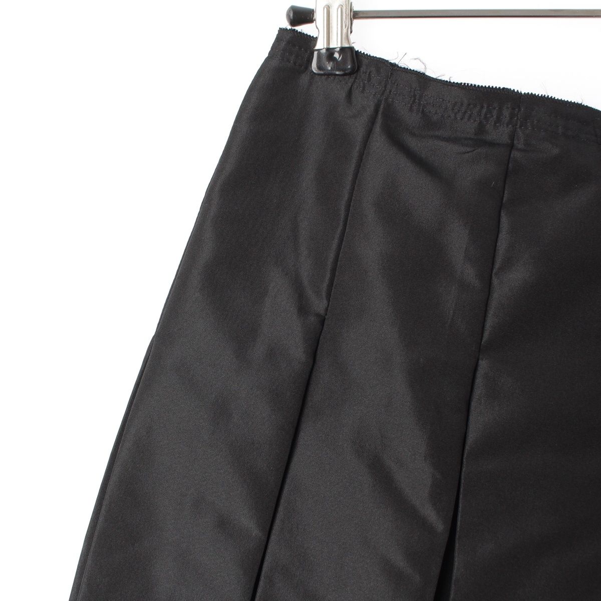 Prada Silk Polyester Archive Taffeta Pleated Skirt Black 38 — view 3