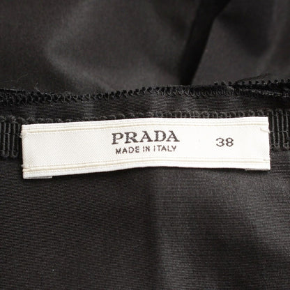 Prada Silk Polyester Archive Taffeta Pleated Skirt Black 38 — view 8