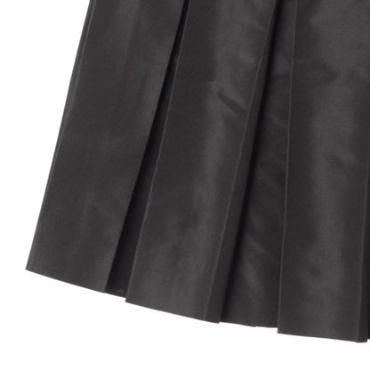 Prada Silk Polyester Archive Taffeta Pleated Skirt Black 38 — view 6