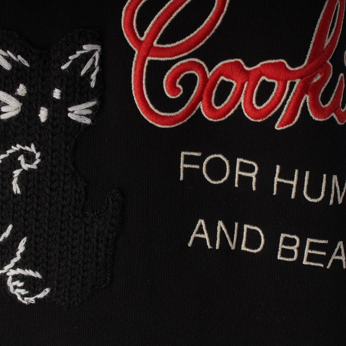 Gucci Logo Cat Hoodie Top Black — view 8