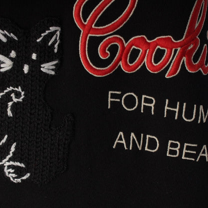 Gucci Logo Cat Hoodie Top Black — view 8