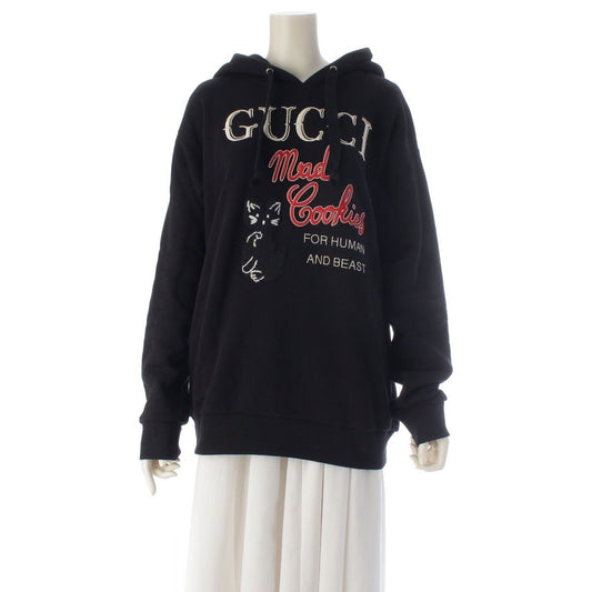 Gucci Logo Cat Hoodie Top Black