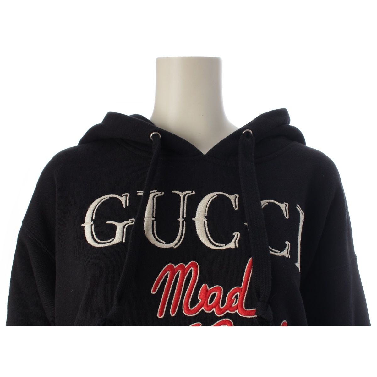 Gucci Logo Cat Hoodie Top Black — view 5