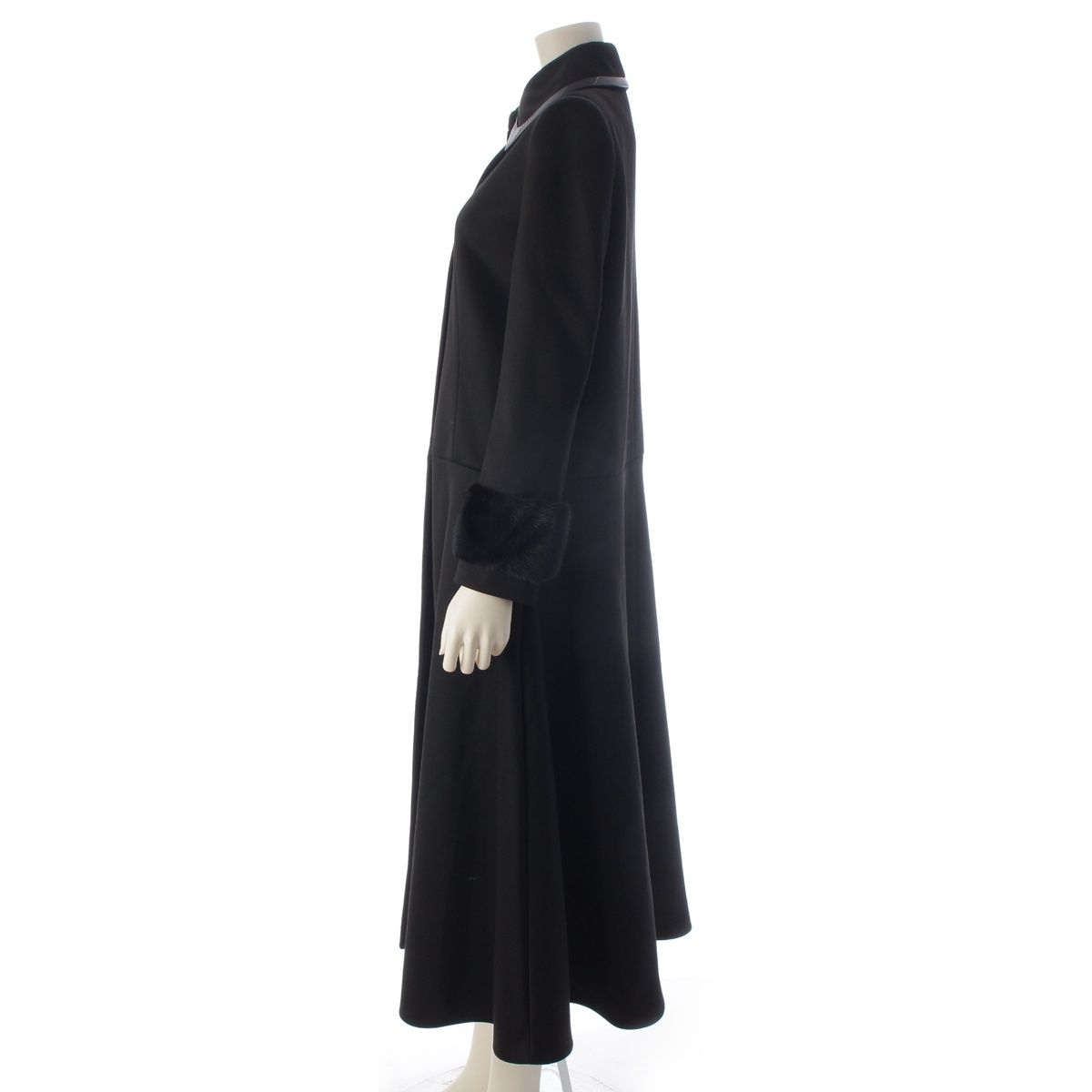 Fendi Karlaga Feld Era Mink Half Zip Long Coat Black 38 — view 3