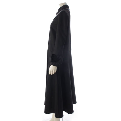 Fendi Karlaga Feld Era Mink Half Zip Long Coat Black 38 — view 3