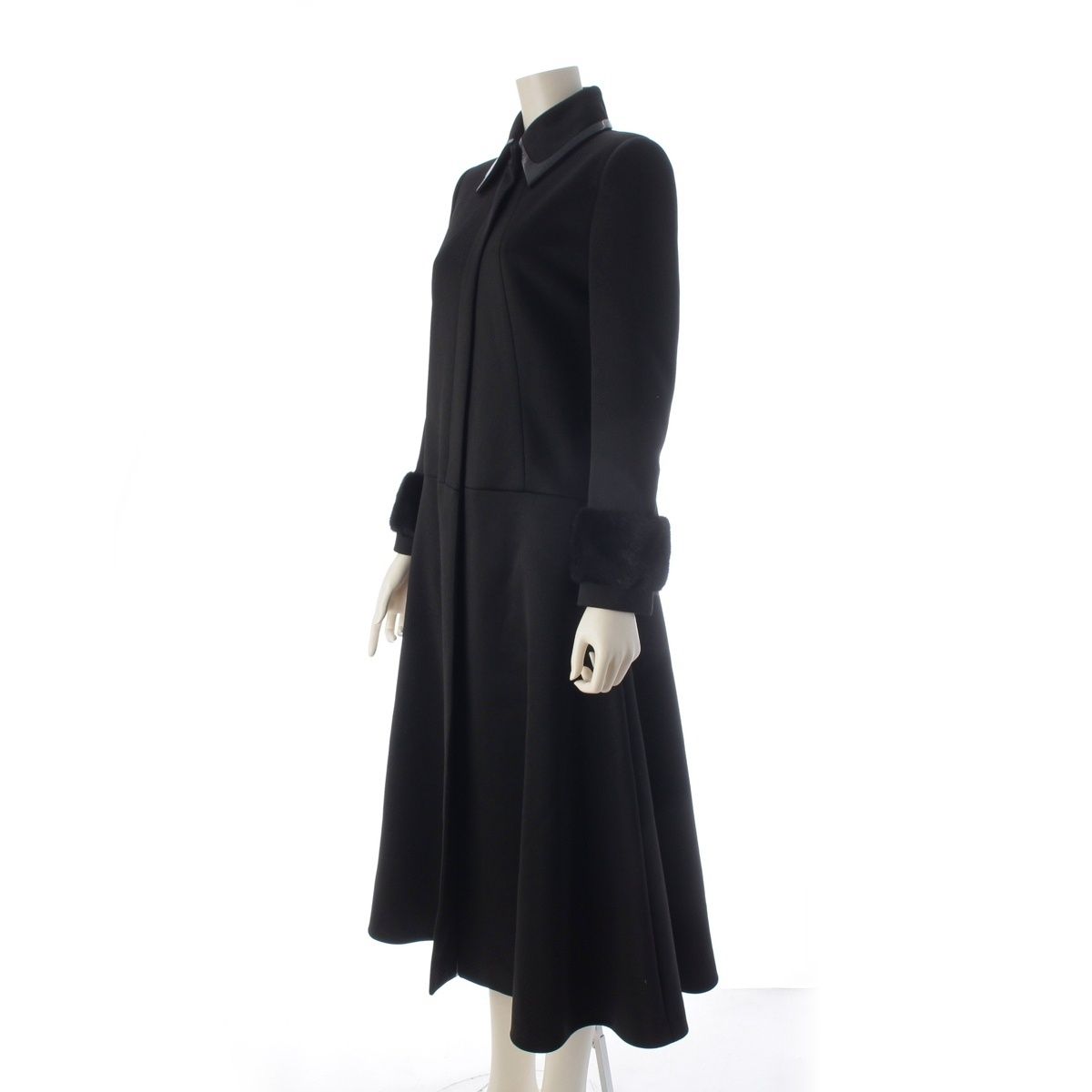 Fendi Karlaga Feld Era Mink Half Zip Long Coat Black 38 — view 2