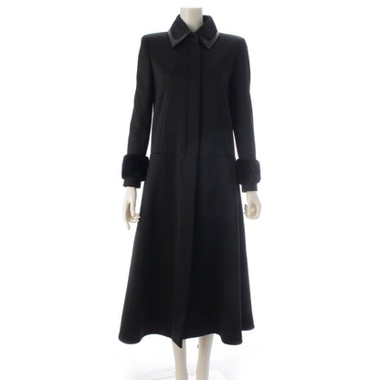 Fendi Karlaga Feld Era Mink Half Zip Long Coat Black 38