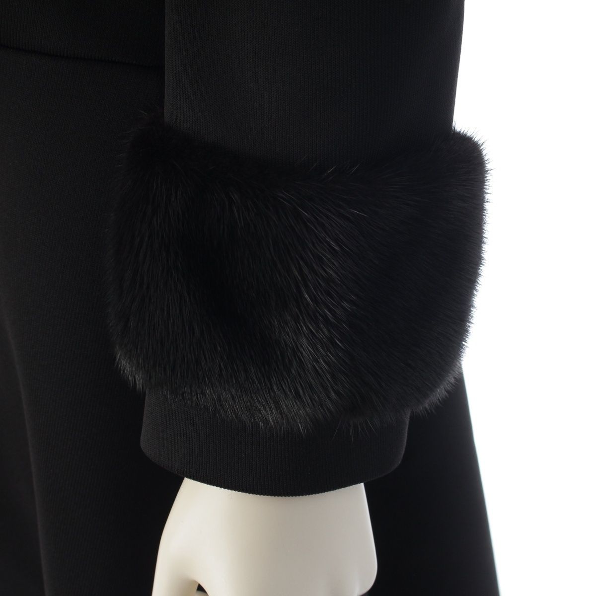 Fendi Karlaga Feld Era Mink Half Zip Long Coat Black 38 — view 6