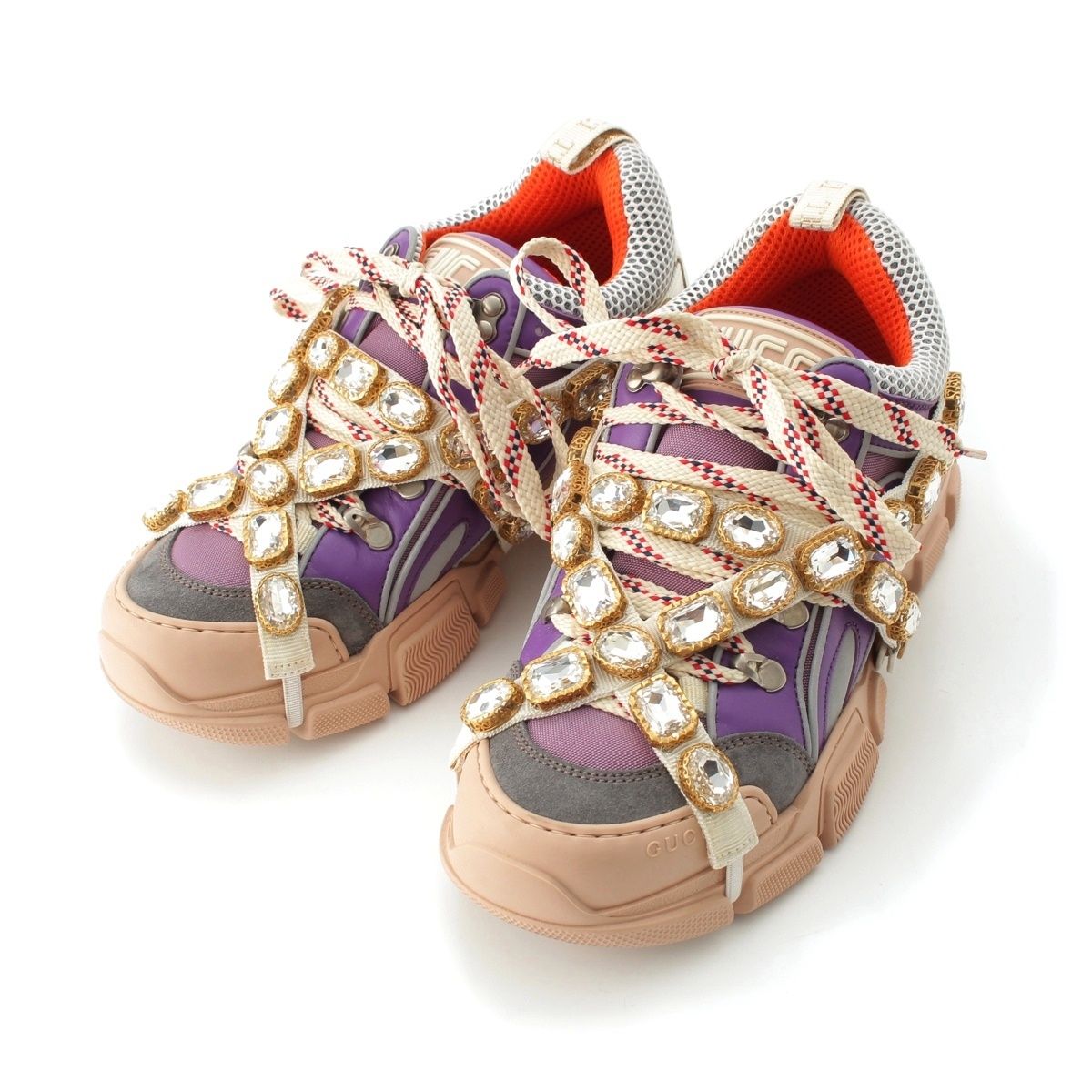 Gucci Flashtrek Visual Low Top Platform Sneakers Multicolor