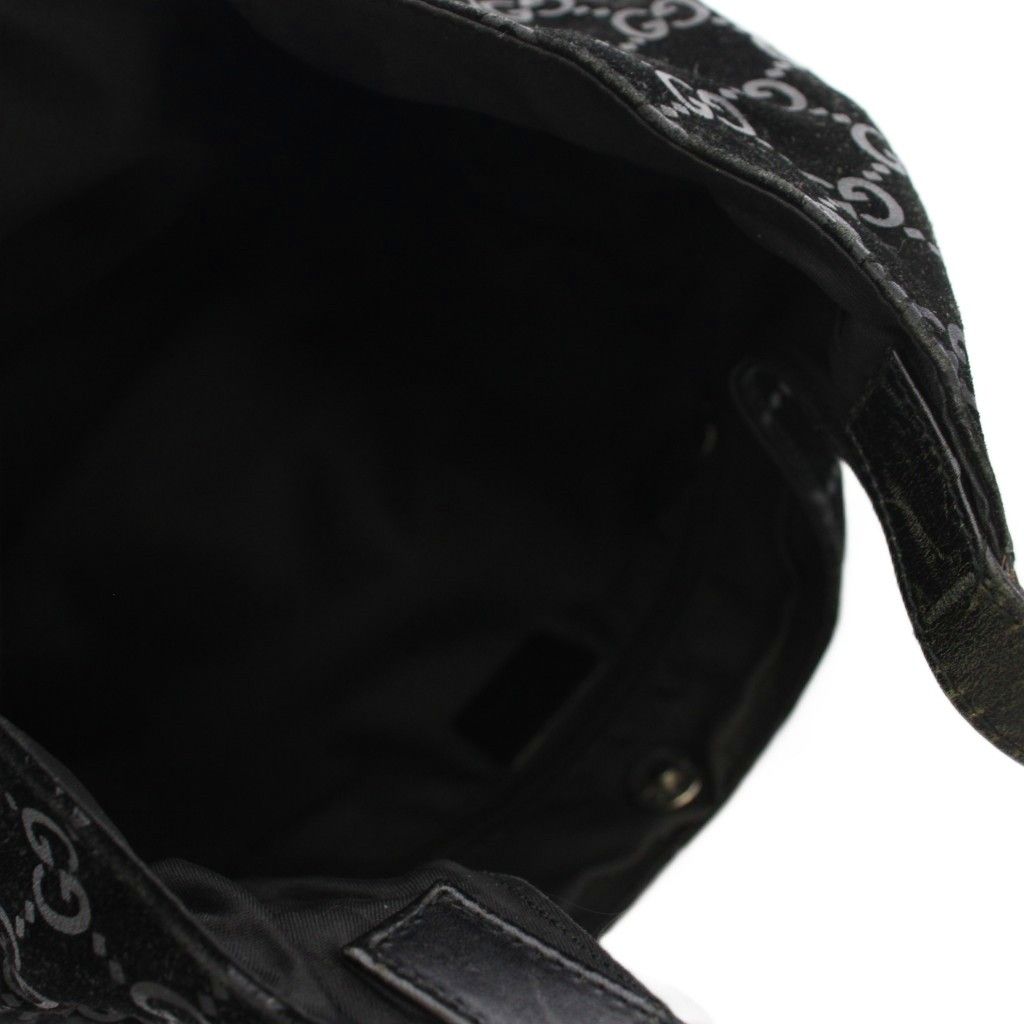 Gucci Shoulder Bag GG Pattern Suede Black 001 YM OH — view 5