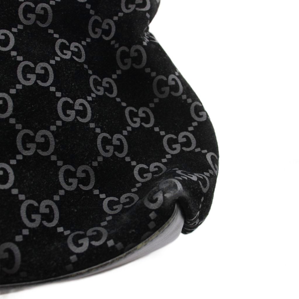 Gucci Shoulder Bag GG Pattern Suede Black 001 YM OH — view 7
