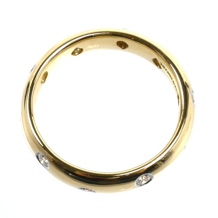 Tiffany & Co 18K Yellow Gold Platinum Dots Ring Diamond — view 3