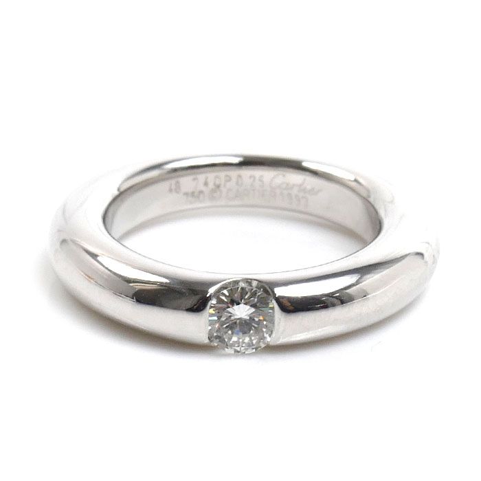Cartier 18K White Gold Ellipse Ring Diamond — view 3