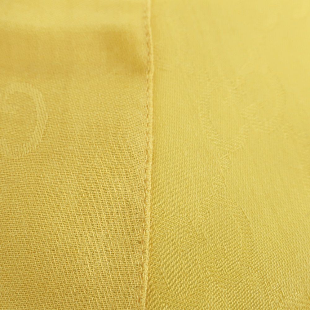 Gucci Heaven Shawl Yellow GG Jacquard Logo Fringe Wool Silk Scarf — view 4