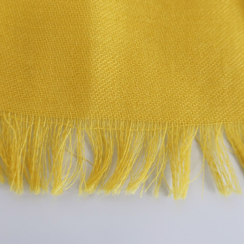 Gucci Heaven Shawl Yellow GG Jacquard Logo Fringe Wool Silk Scarf — view 5