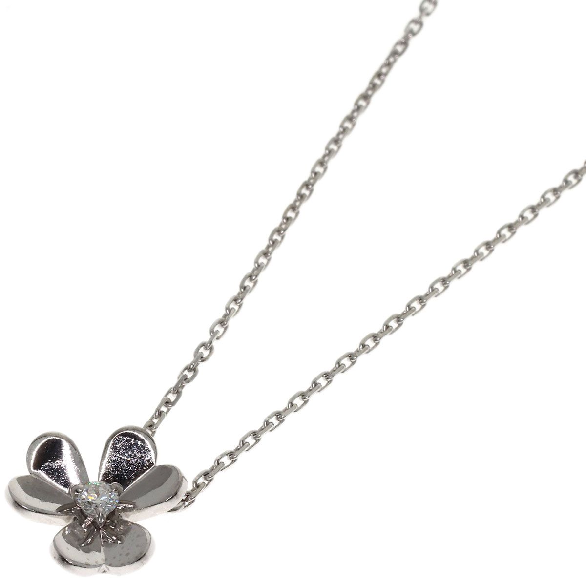 Van Cleef & Arpels Frivole Mini Diamond Necklace 18K White Gold