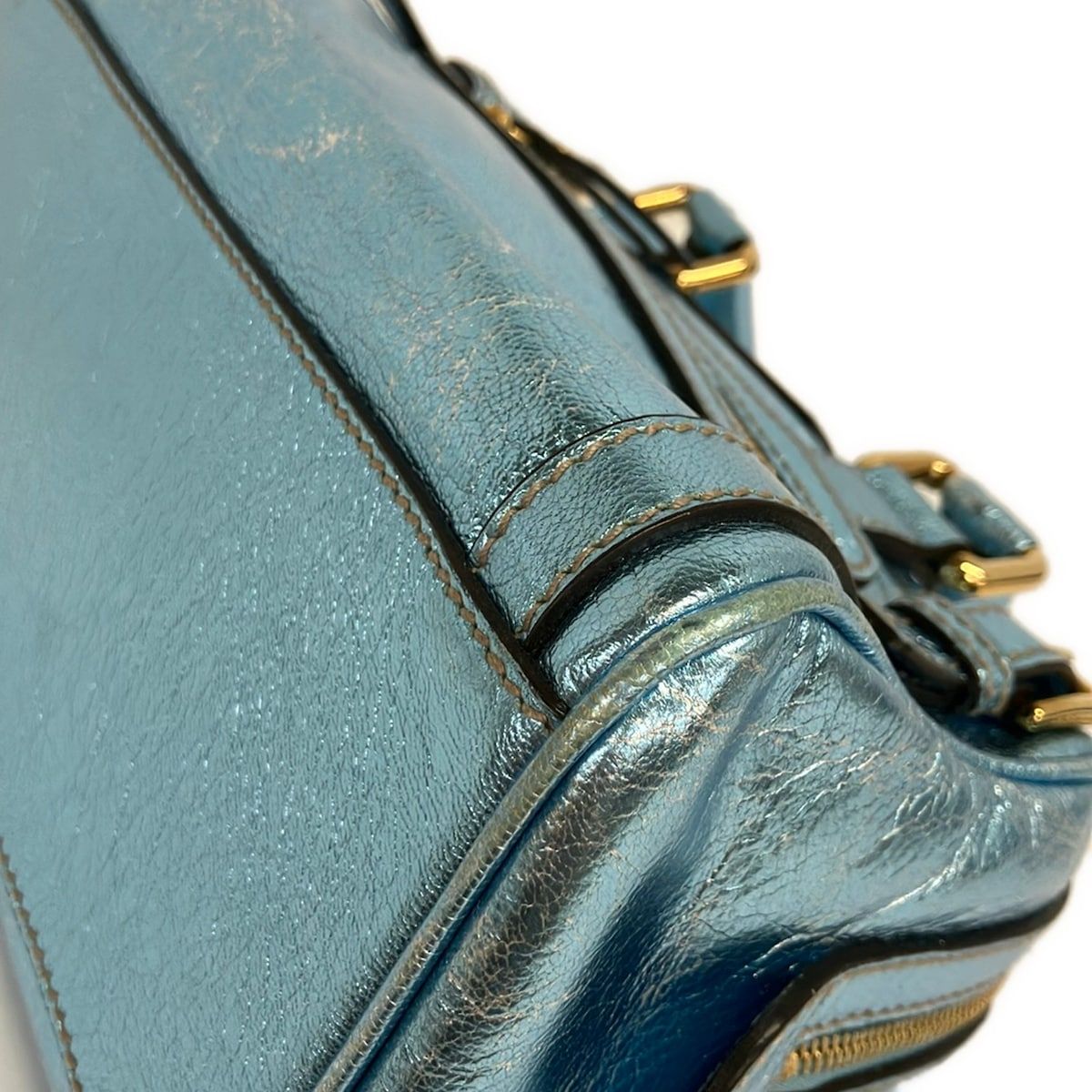 Dolce & Gabbana Handbag Blue Mini Boston Leather — view 6
