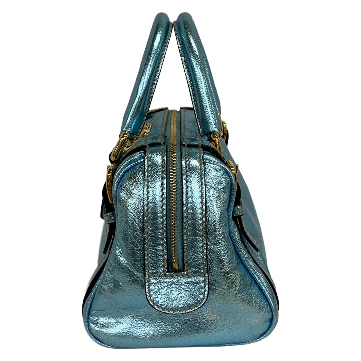 Dolce & Gabbana Handbag Blue Mini Boston Leather — view 4