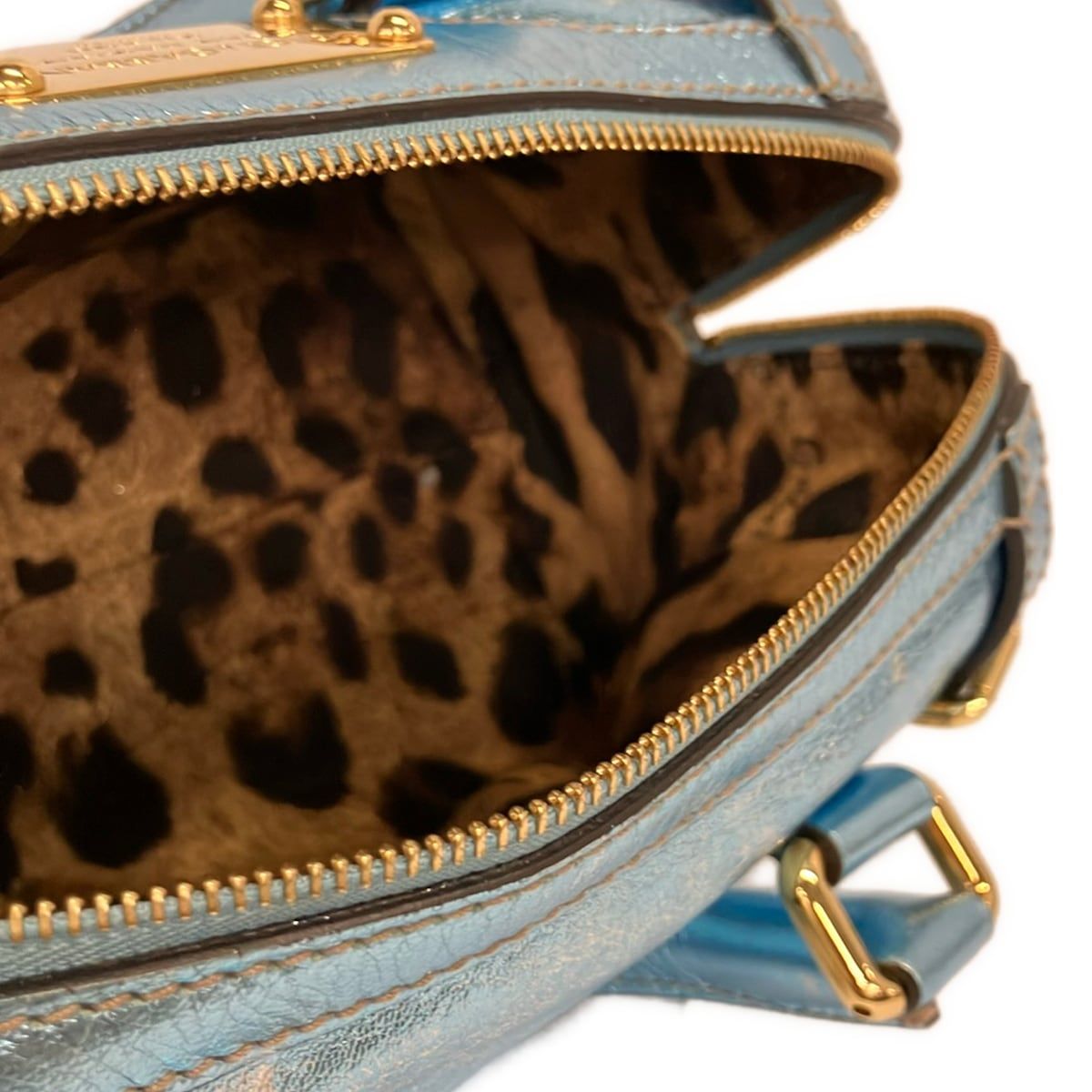 Dolce & Gabbana Handbag Blue Mini Boston Leather — view 7