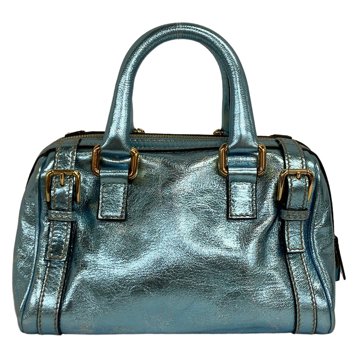 Dolce & Gabbana Handbag Blue Mini Boston Leather — view 3