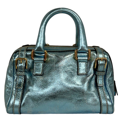 Dolce & Gabbana Handbag Blue Mini Boston Leather — view 3