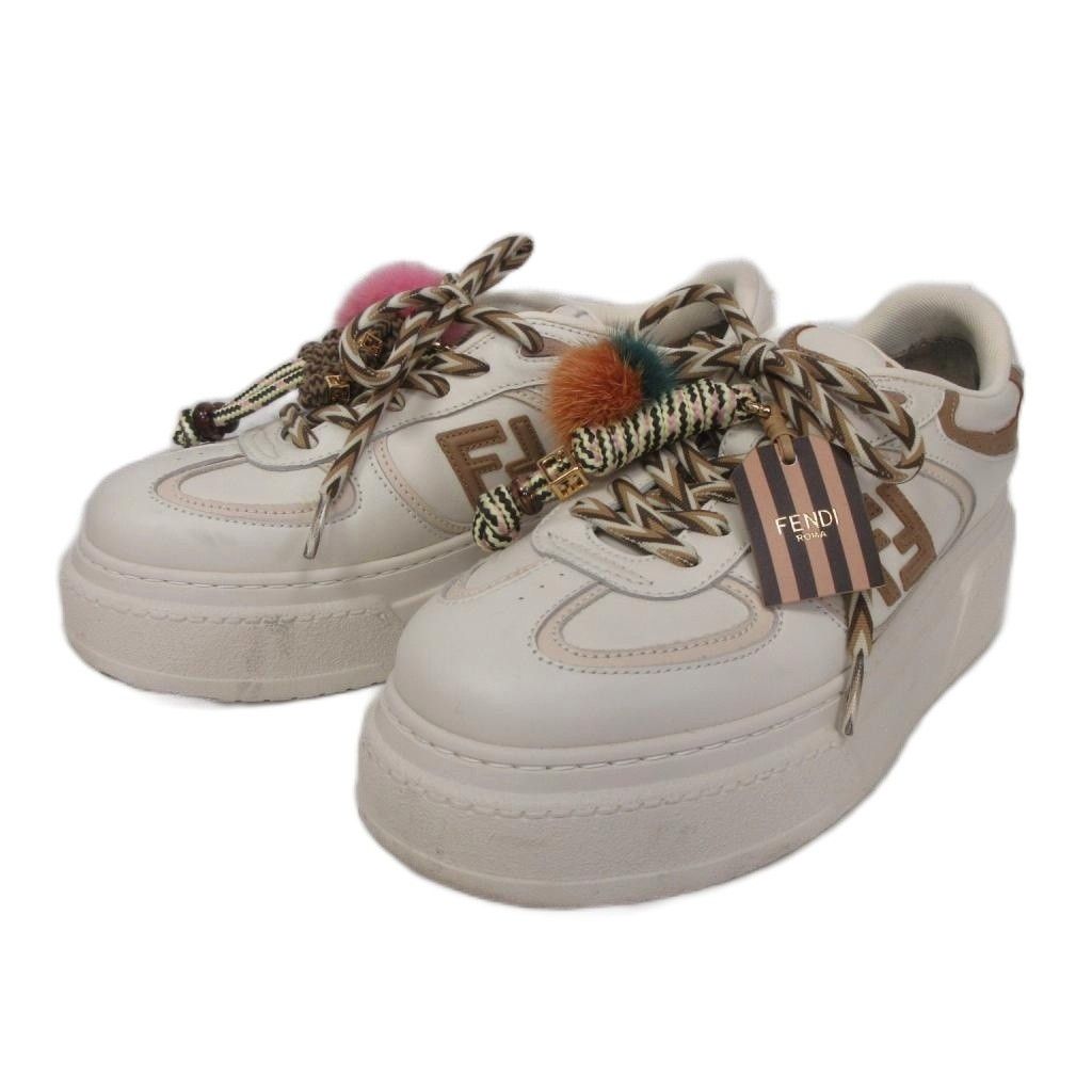 Fendi Match Platform Sneakers Charm White Us9