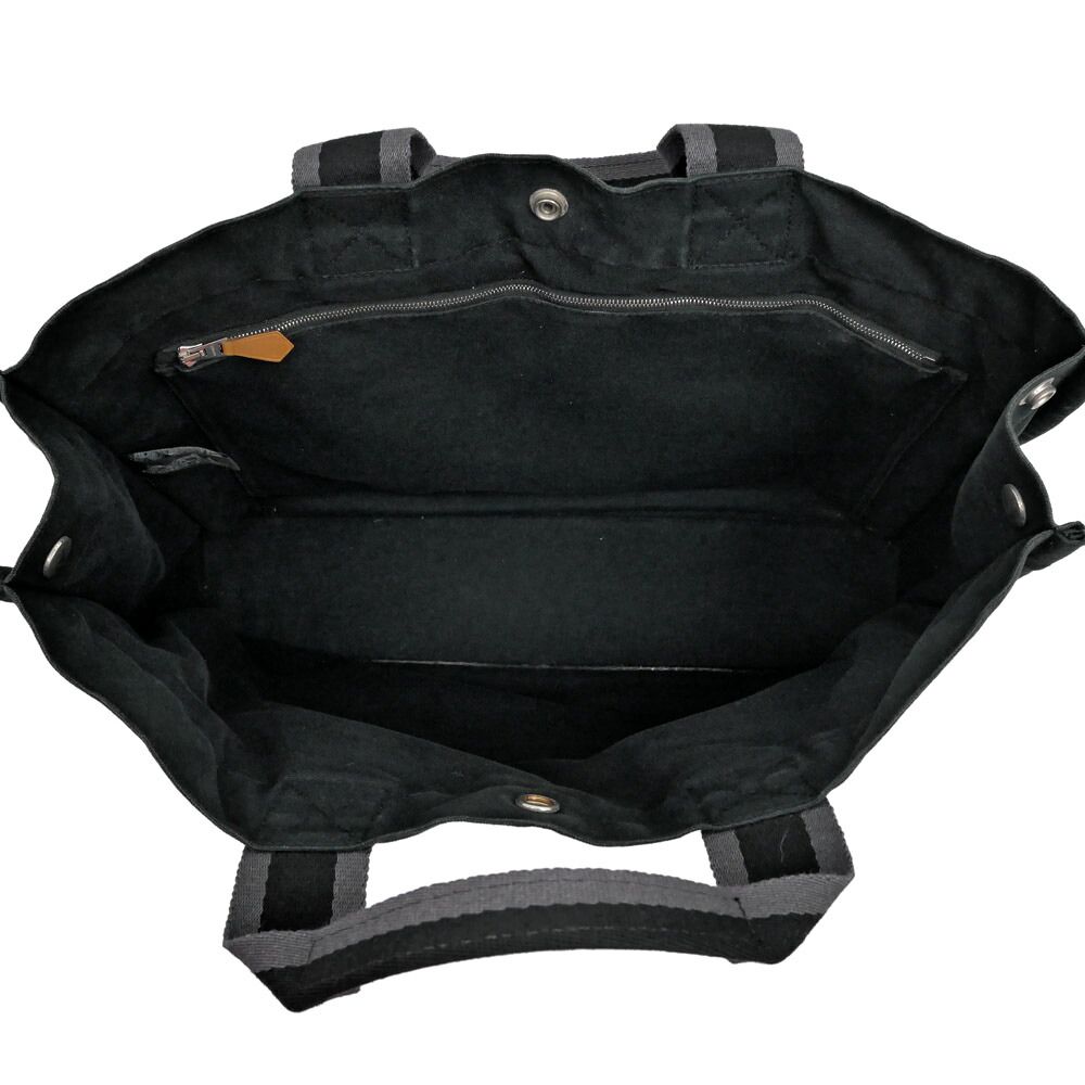 Hermes Fourre Tout MM Tote Black Gray Canvas Handbag — view 6