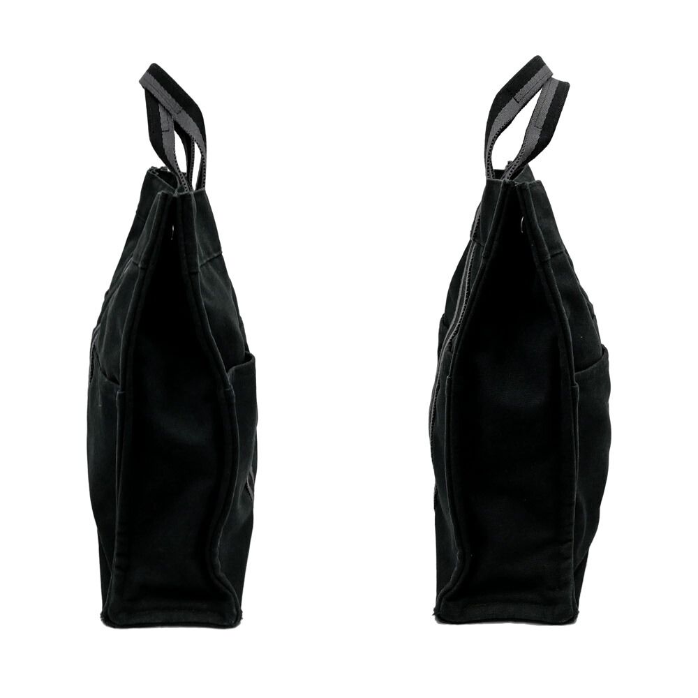 Hermes Fourre Tout MM Tote Black Gray Canvas Handbag — view 3