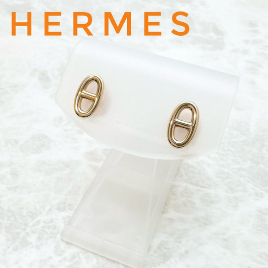 Hermes Chaine D'Ancre Farandole TPM Pink Gold Earrings