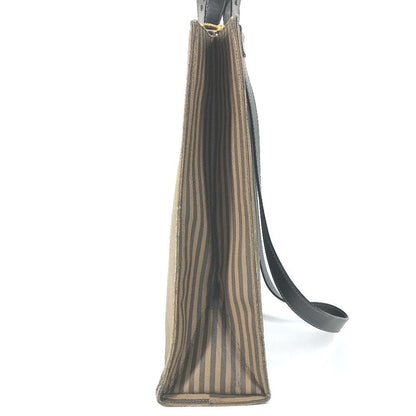 Fendi Handbag Pecan Logo 2-Way Bag Vertical Leather Brown — view 4