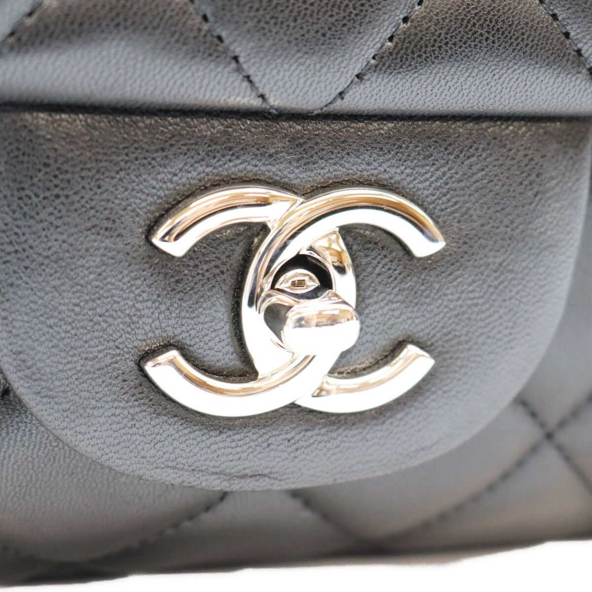 Chanel Black Lambskin Silver Single Flap Bag Maxi Quilted 34 — view 6