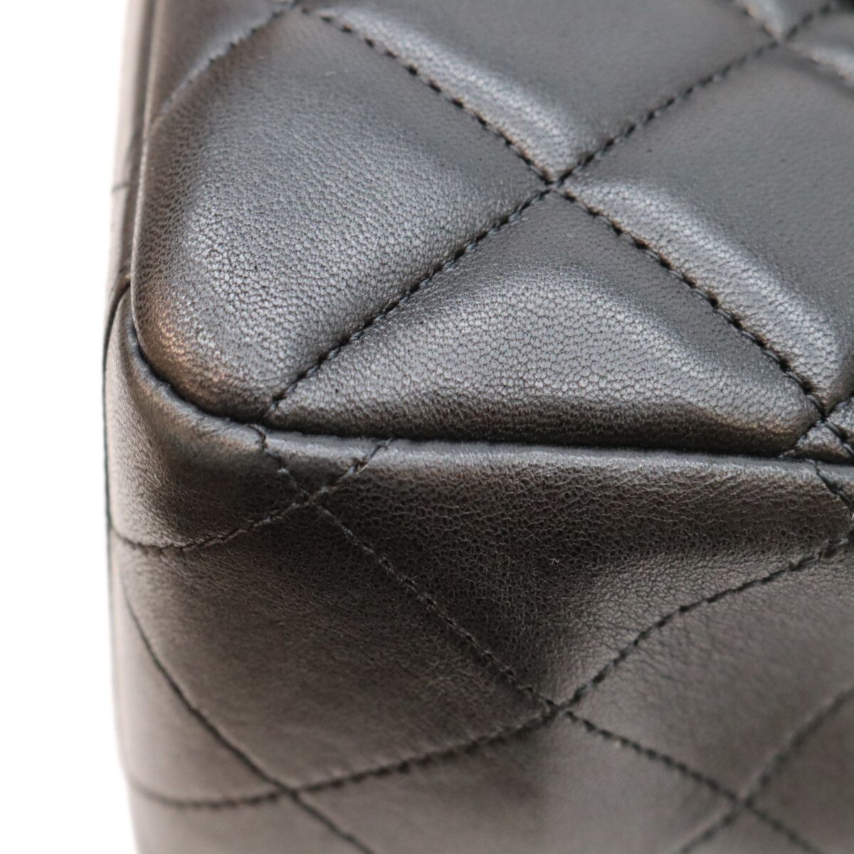 Chanel Black Lambskin Silver Single Flap Bag Maxi Quilted 34 — view 8
