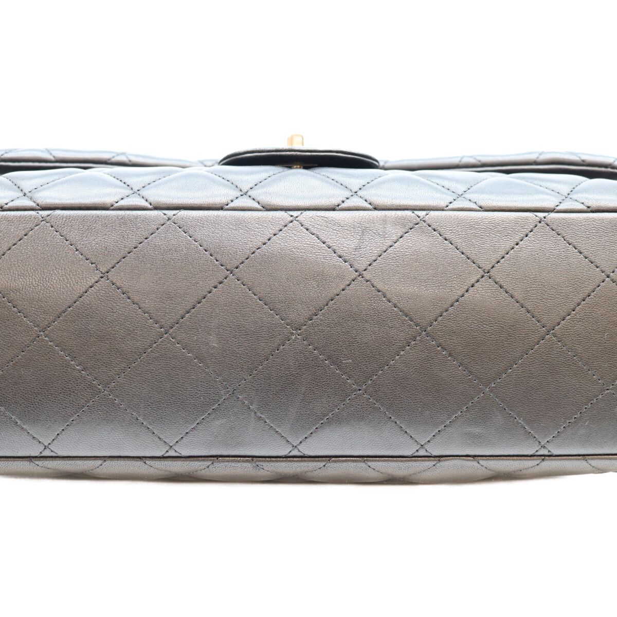 Chanel Black Lambskin Silver Single Flap Bag Maxi Quilted 34 — view 7