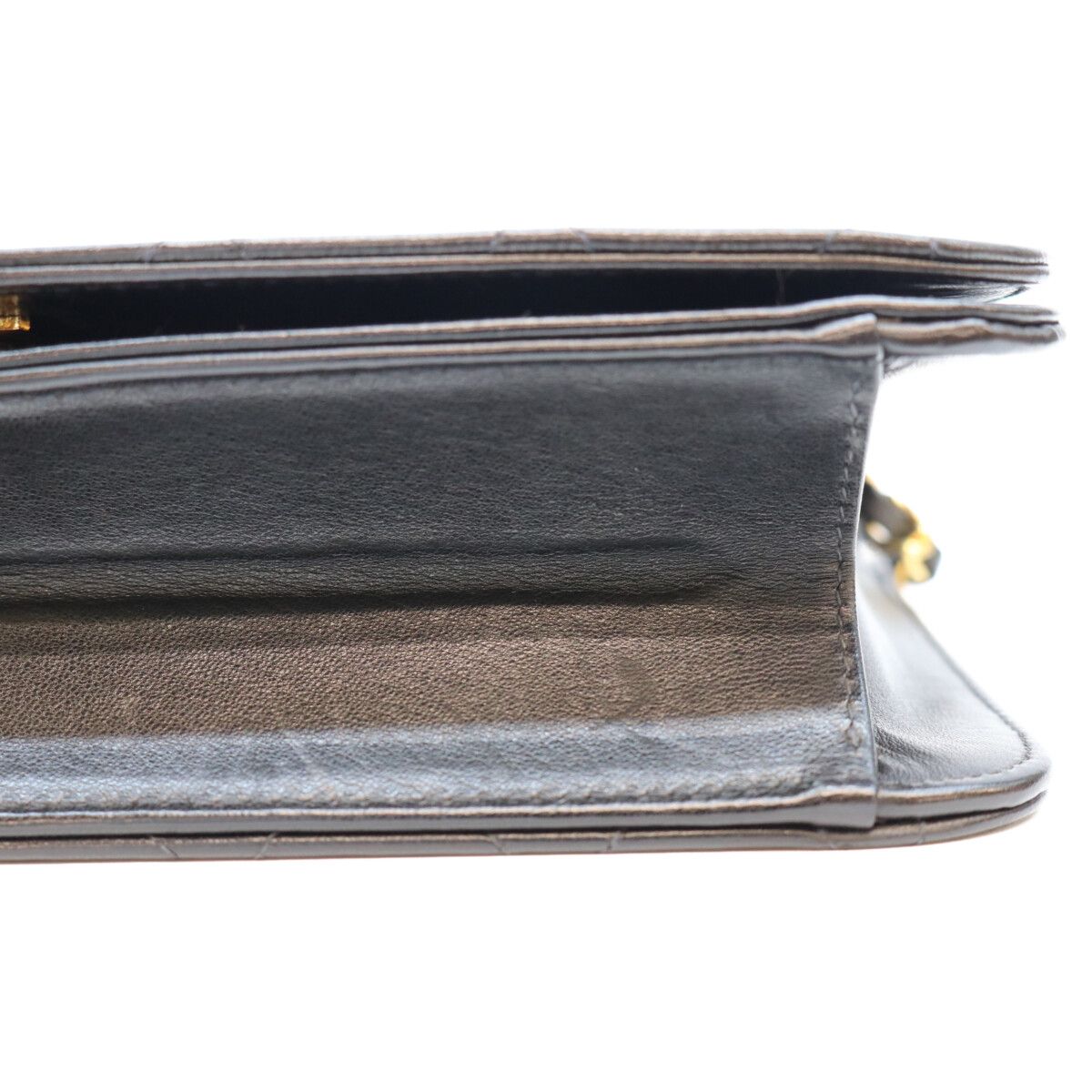 Chanel Black Lambskin Full Flap Bag Gold Push Lock Quilted 23 — view 6