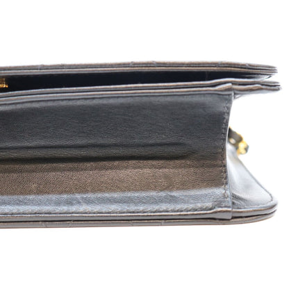 Chanel Black Lambskin Full Flap Bag Gold Push Lock Quilted 23 — view 6