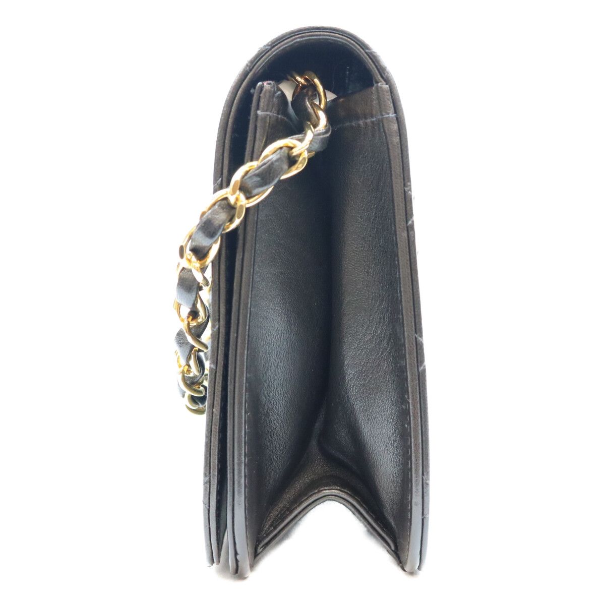 Chanel Black Lambskin Full Flap Bag Gold Push Lock Quilted 23 — view 2