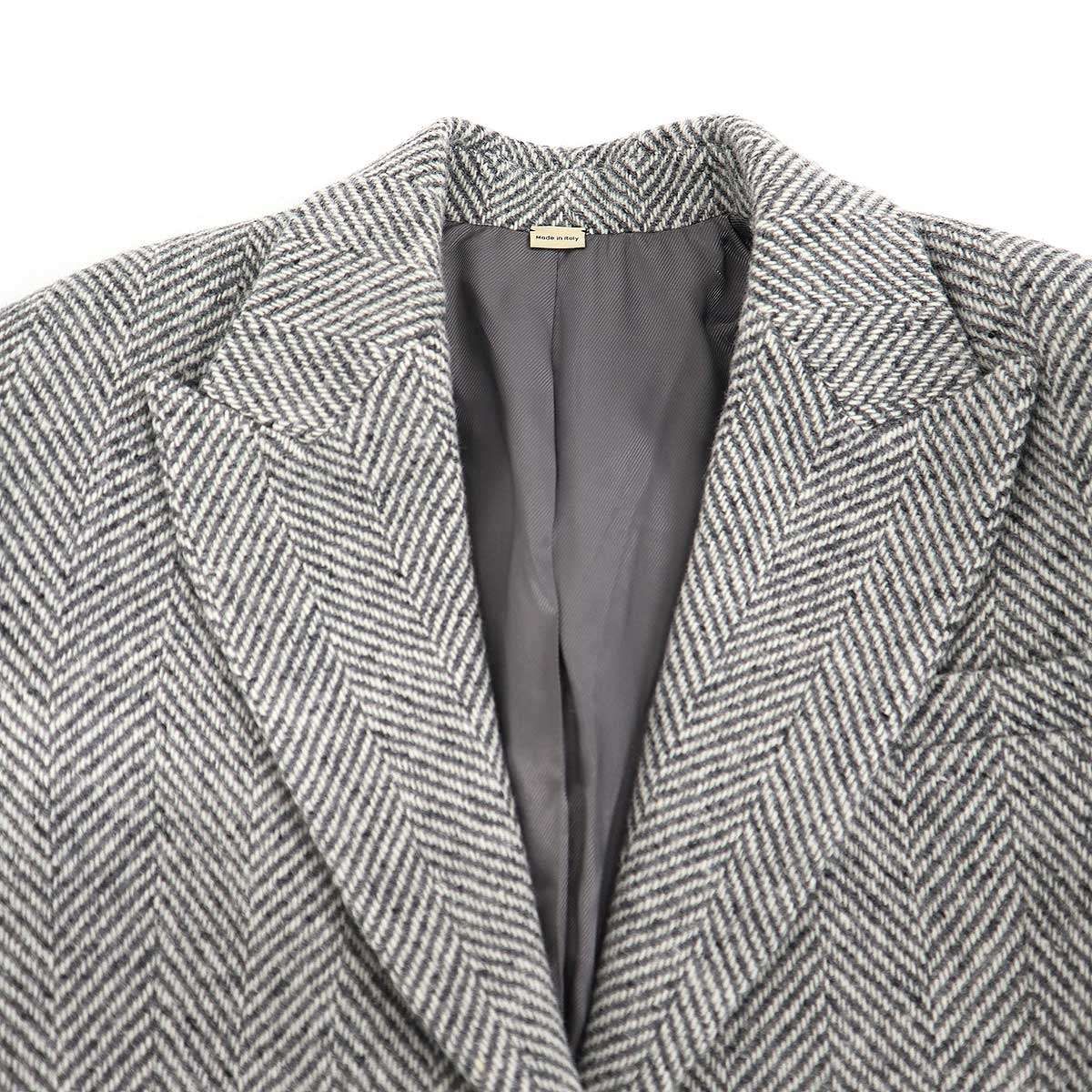 Gucci Power Shoulder Herringbone Jacket Zajzk Gray 36 — view 4