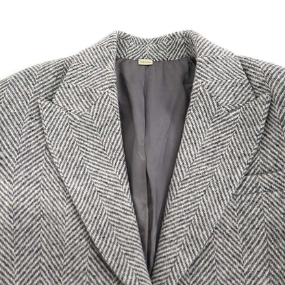 Gucci Power Shoulder Herringbone Jacket Zajzk Gray 36 — view 4