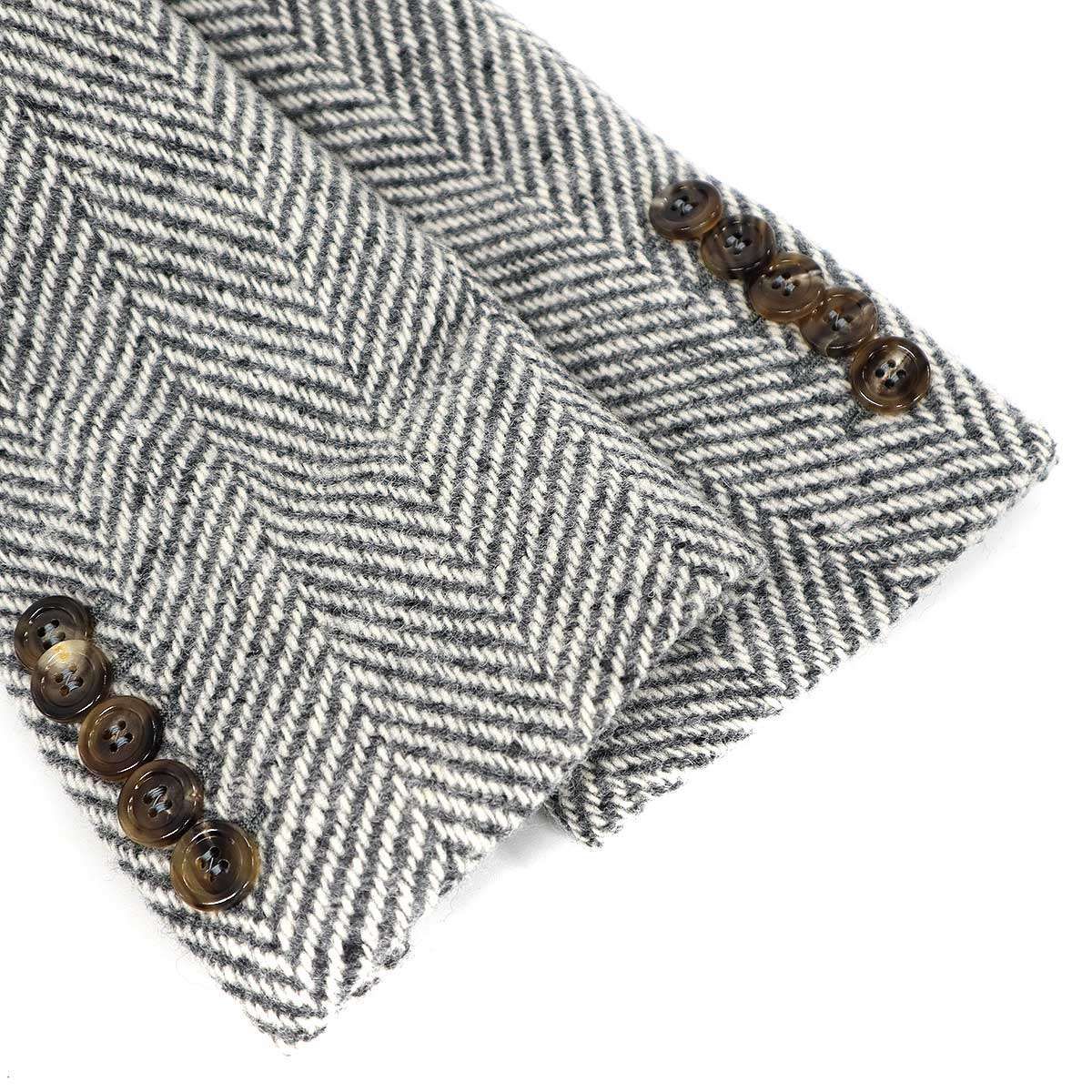 Gucci Power Shoulder Herringbone Jacket Zajzk Gray 36 — view 5