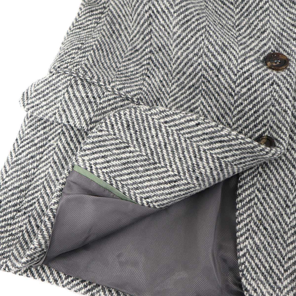 Gucci Power Shoulder Herringbone Jacket Zajzk Gray 36 — view 6