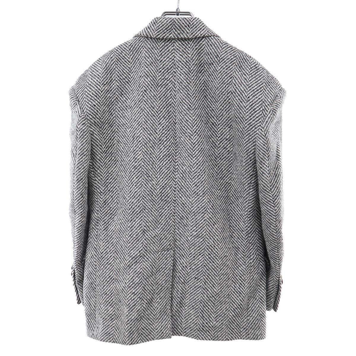 Gucci Power Shoulder Herringbone Jacket Zajzk Gray 36 — view 2